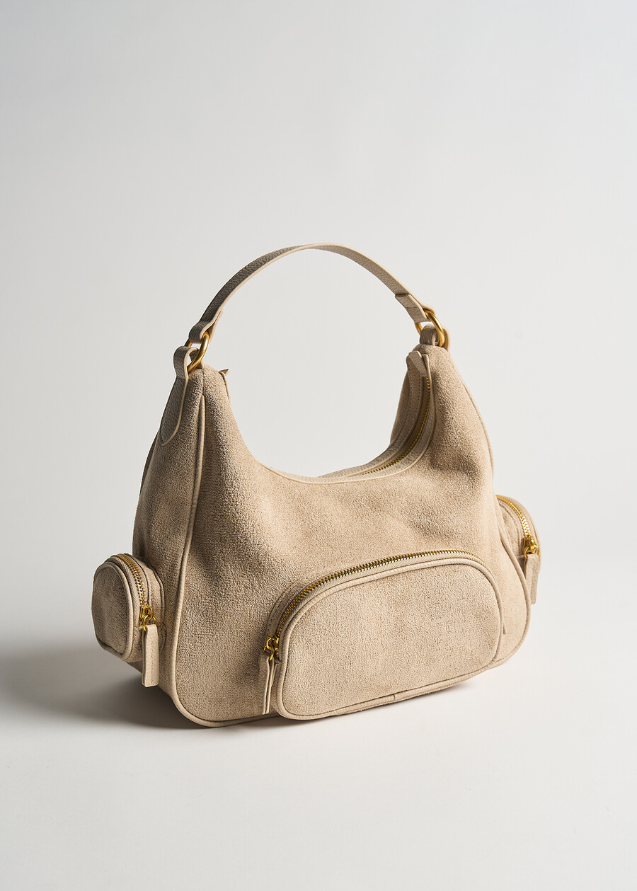 Betany-A faux-suede hobo bag BEIGE Woman , image number 2