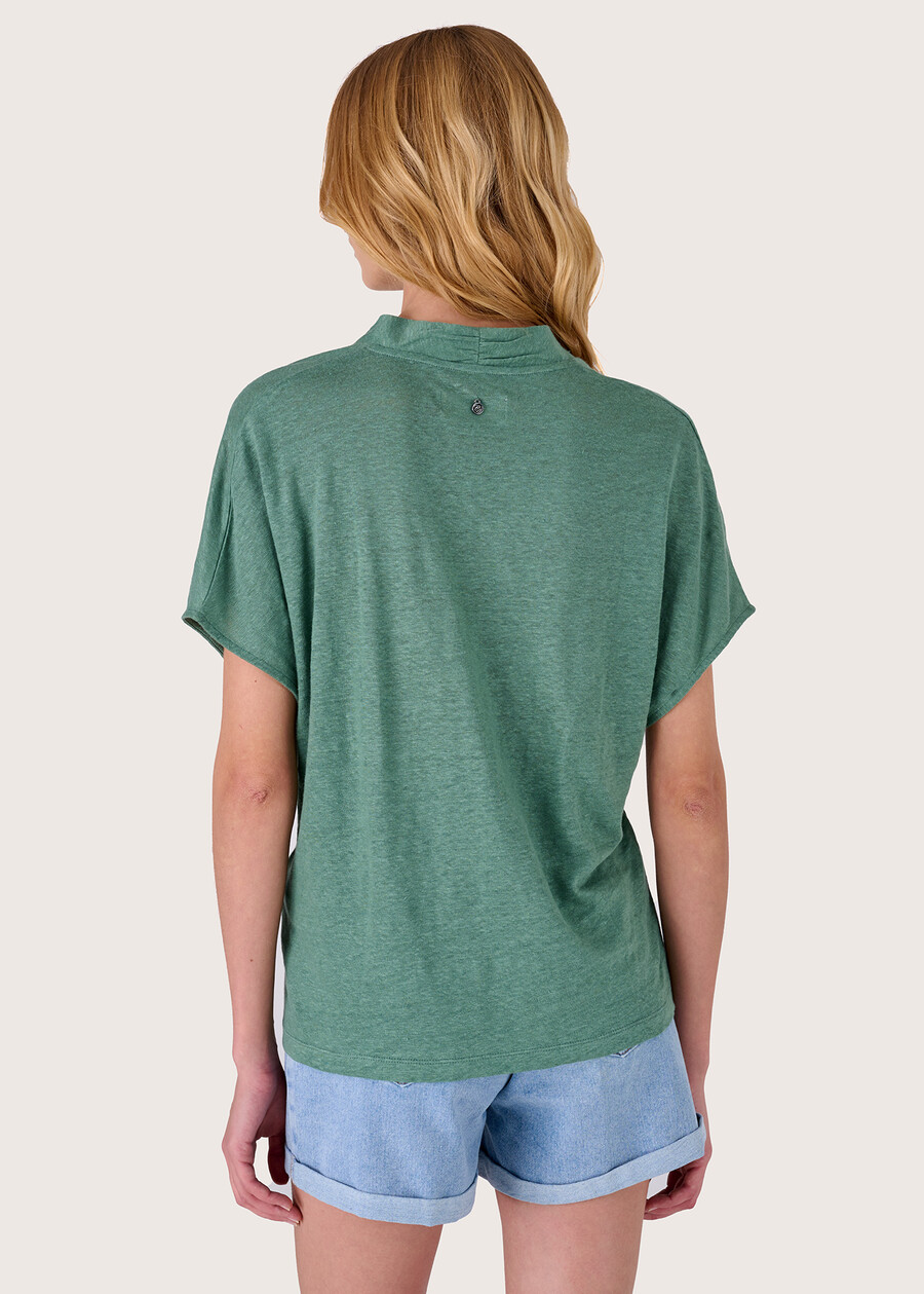T-shirt Sonia 100% lino VERD ECOBEIGE SAFARI Donna , immagine n. 3