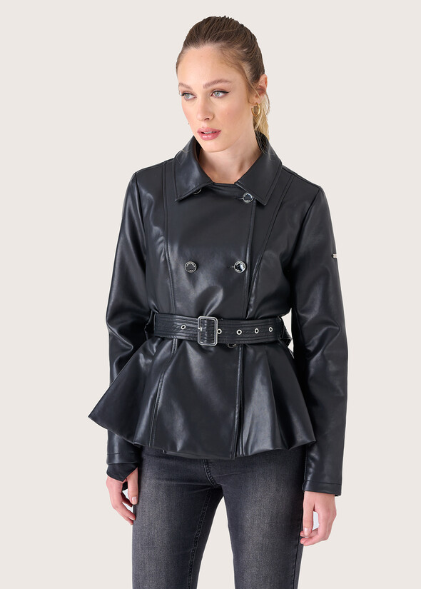 Giubbotto Galles in ecopelle NERO BLACK Donna null