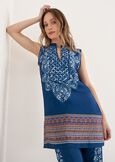 Blusa Bazar con collo alla coreana BLU OTTANIO Donna immagine n. 1