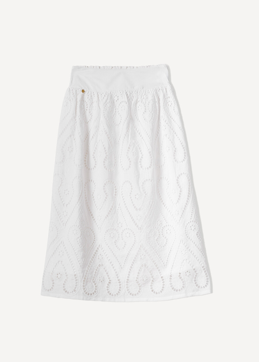 Gonna Giael midi traforata BIANCO WHITE Donna , immagine n. 5