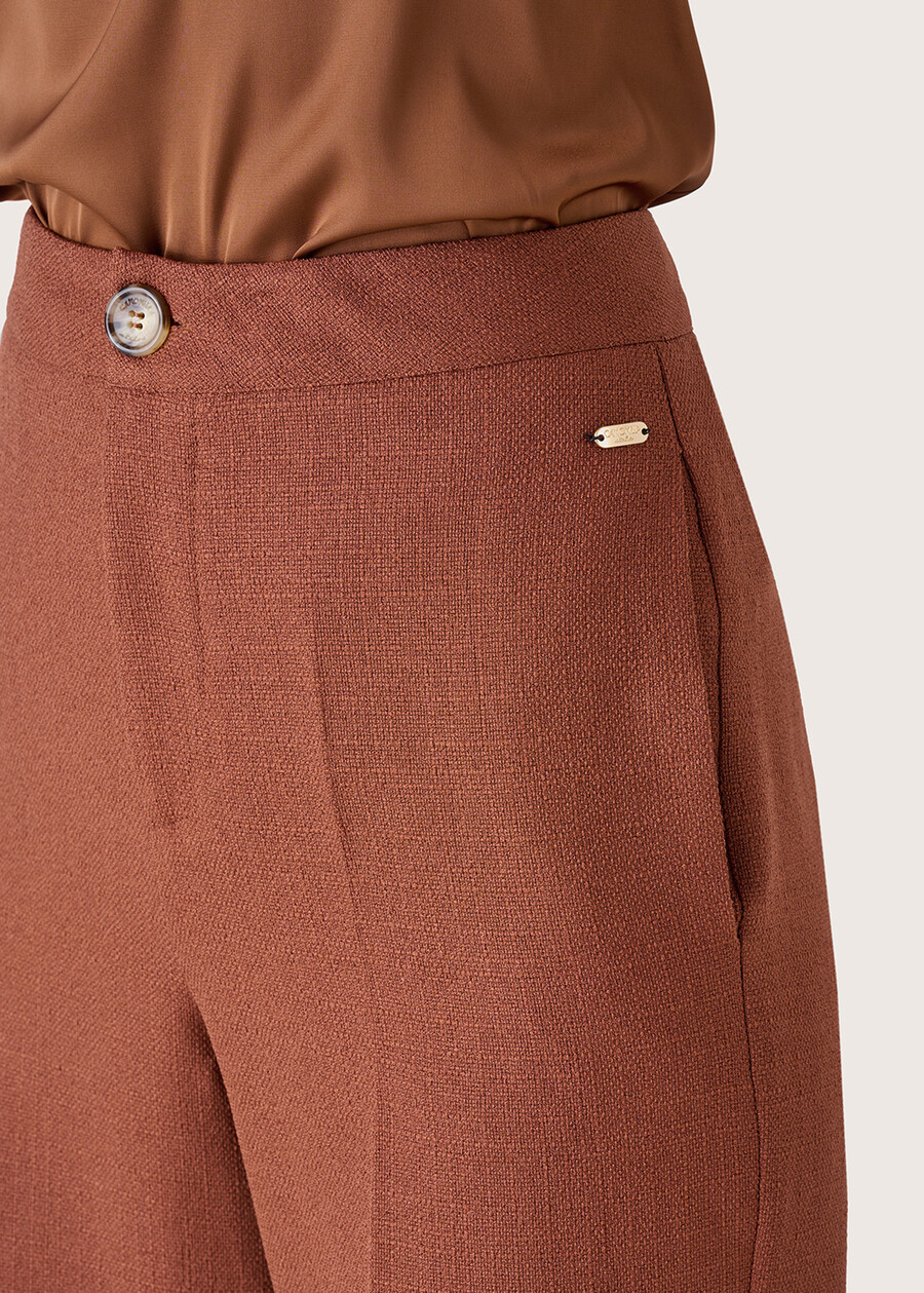 Pantaloni Plinio effetto stuoia MARRONE CACAO Donna , immagine n. 3