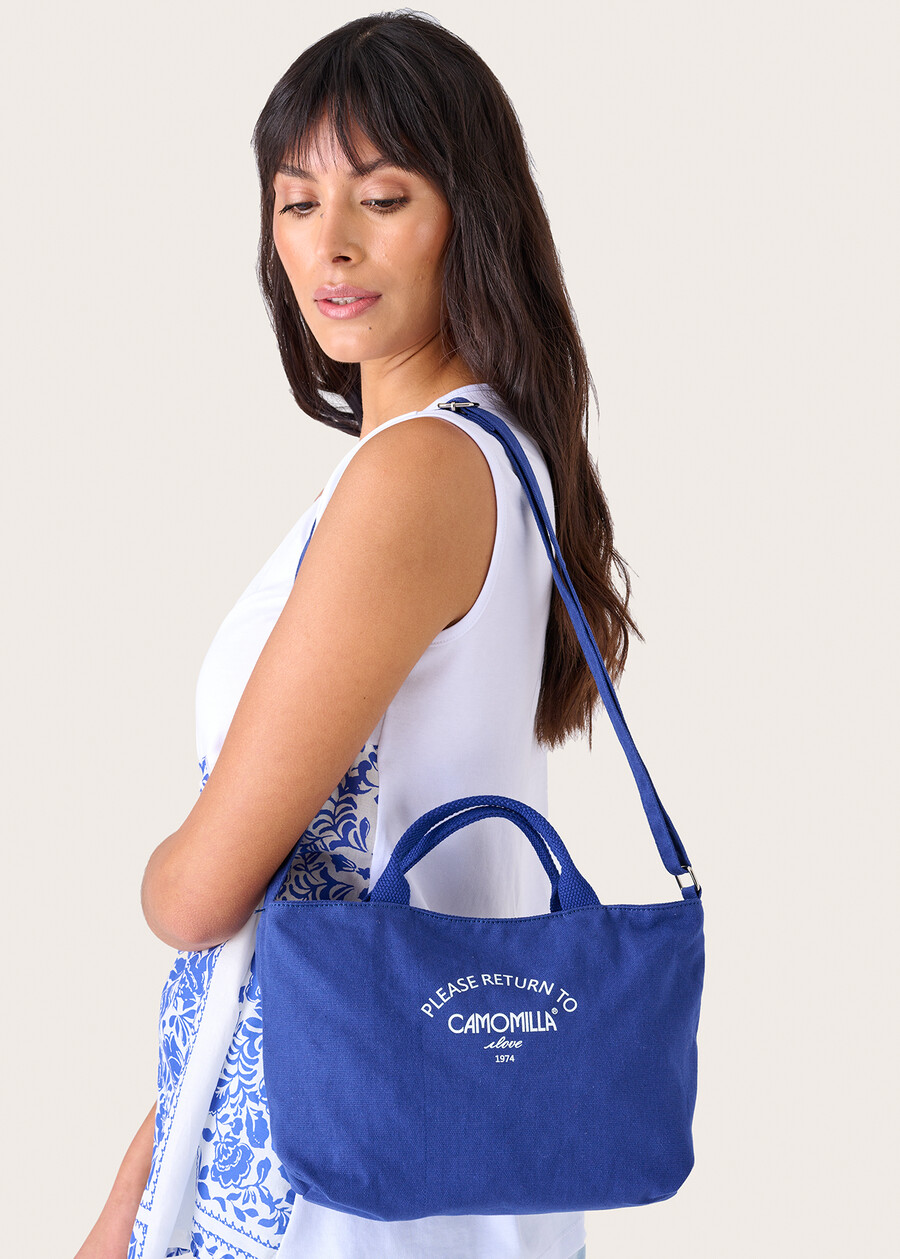 Bemmy cotton and rayon bag BLU AVIONBEIGE SALINA Woman , image number 1