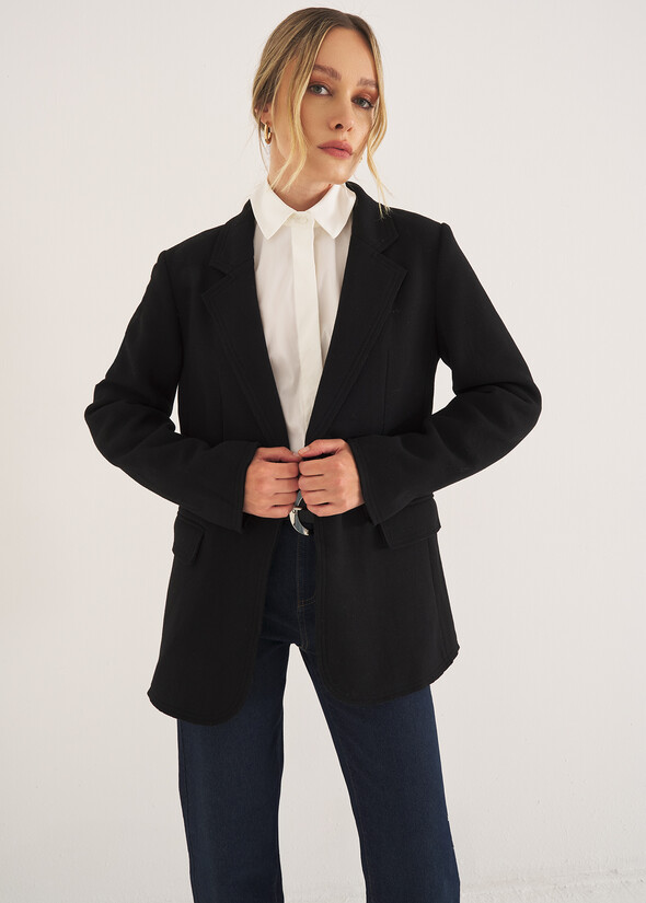 Gaby wool single-breasted jacket NERO BLACK Woman null