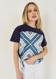 Stef patterned knot T-shirt BLU Woman image number 1