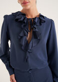 Cristel blouse with ruffles BLU MIDNIGHT Woman image number 2