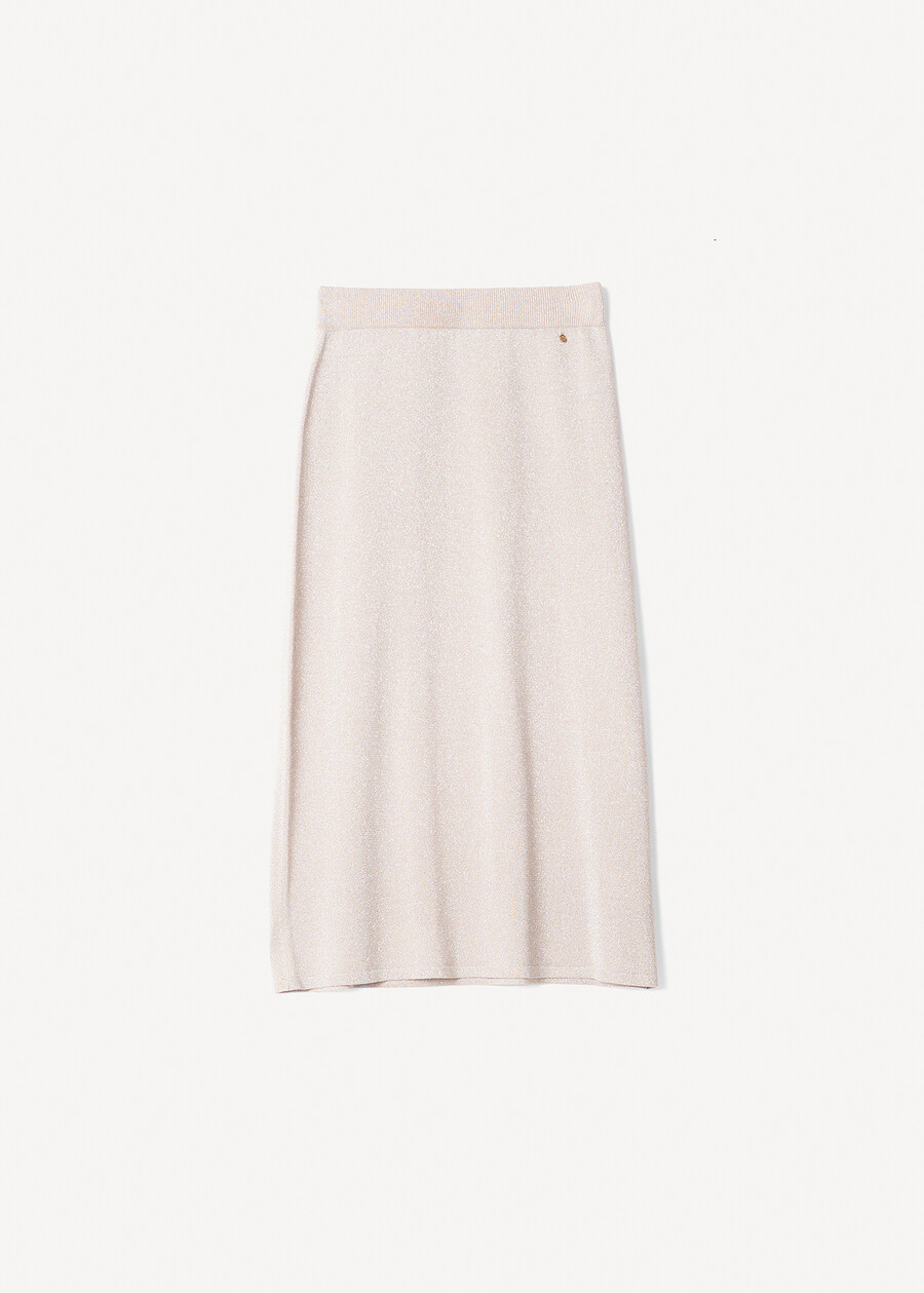 Ginevra lurex knit skirt BEIGE SABBIA Woman , image number 5
