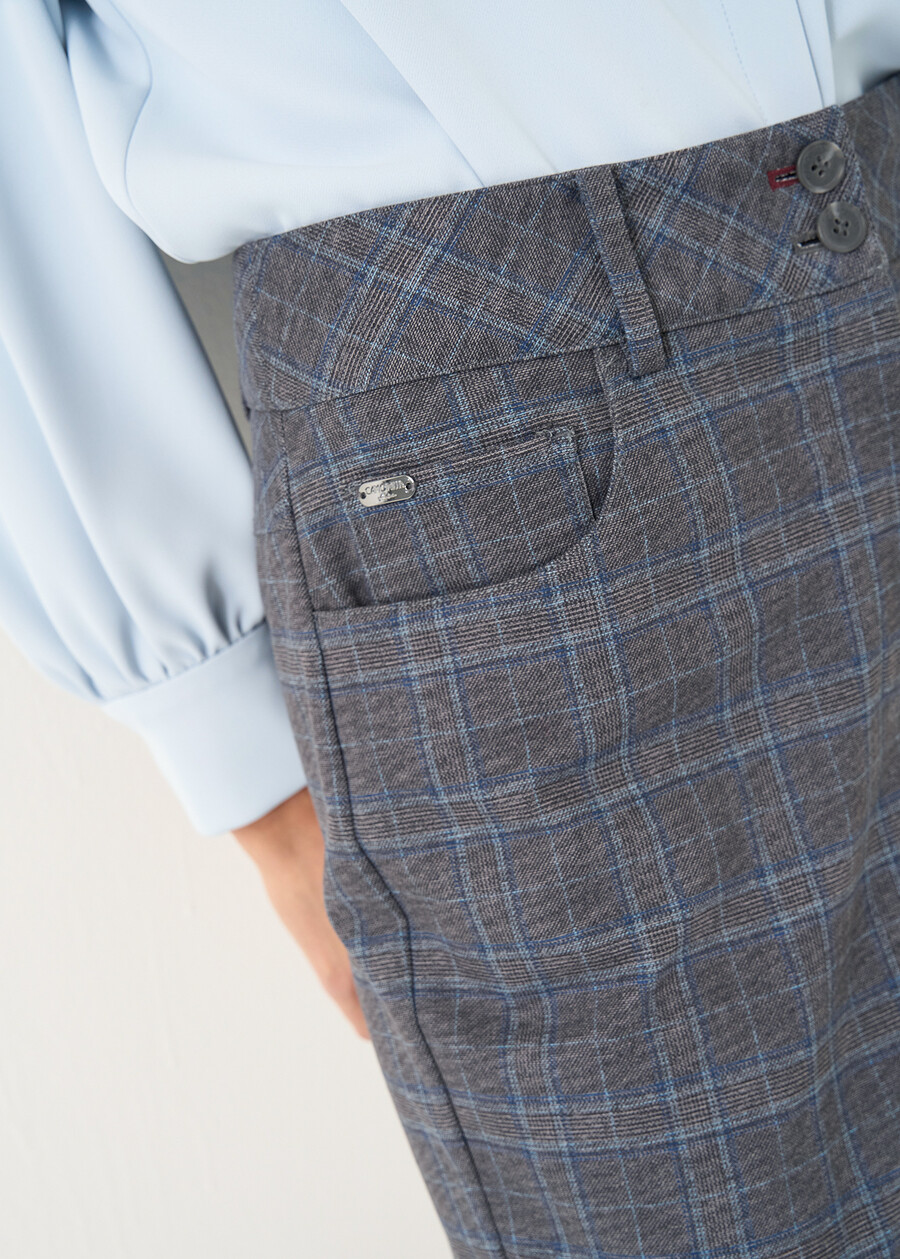 Kate check print trousers GRIGIO GREY Woman , image number 5