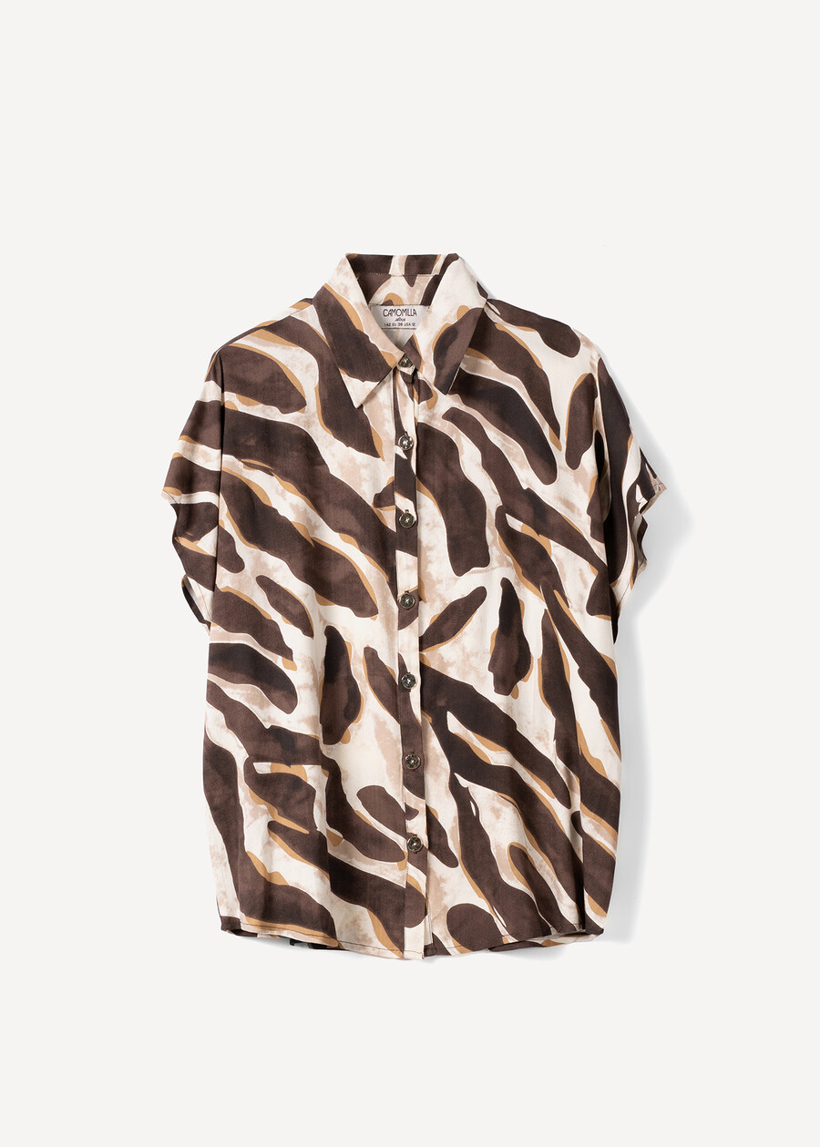 Camicia Cecil in rayon stampato MARRONE Donna , immagine n. 5