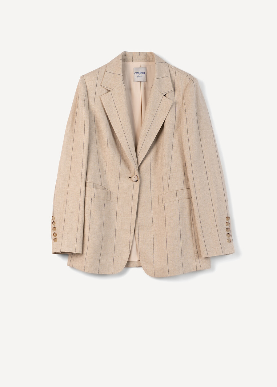 Geky single-breasted jacket MARRONEMABKS Woman , image number 6