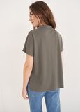 T-shirt Selva Con Collo Coreana VERDEMARRONE TERRA Donna immagine n. 4