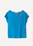 T-shirt Saily scollo strass BLU Donna immagine n. 4