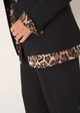 Leopard-Print Suit with Wide-Leg Trousers NERO BLACK Woman image number 5