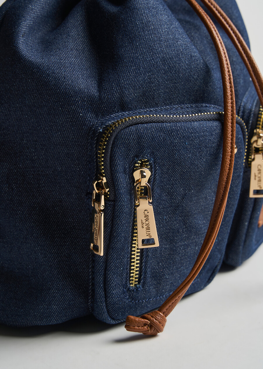 Secchiello Berta denim e pelle BLU Donna , immagine n. 4