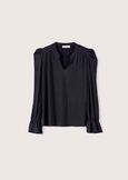 Blusa Sunset con polsini rouche NERO BLACK Donna immagine n. 5