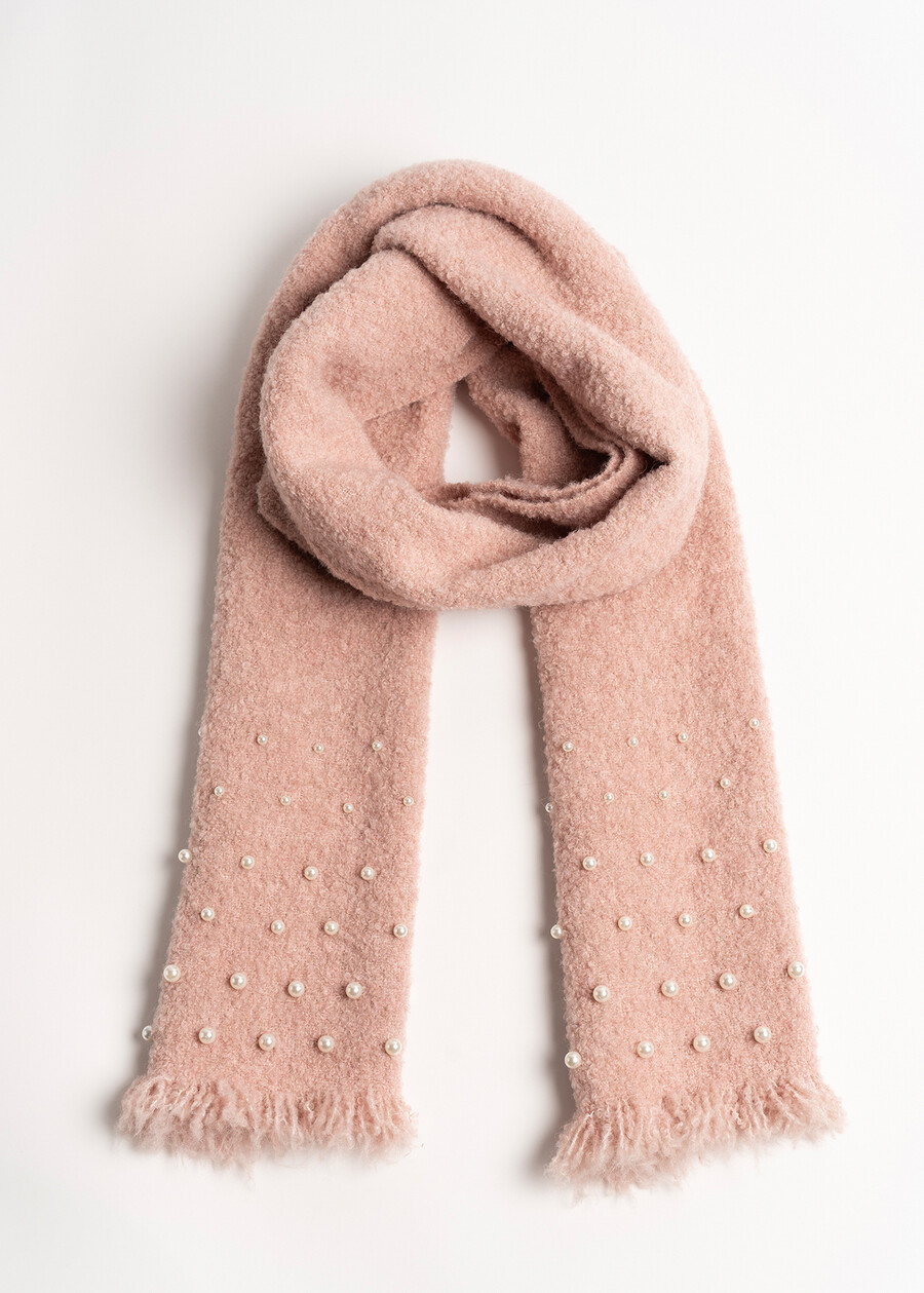 Sylk scarf with pearl embroidery ROSACELESTE FIORDALISO Woman , image number 2