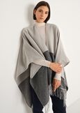 Mantella Maika bicolor con frange GRIGIO LIGHT GREY Donna immagine n. 1