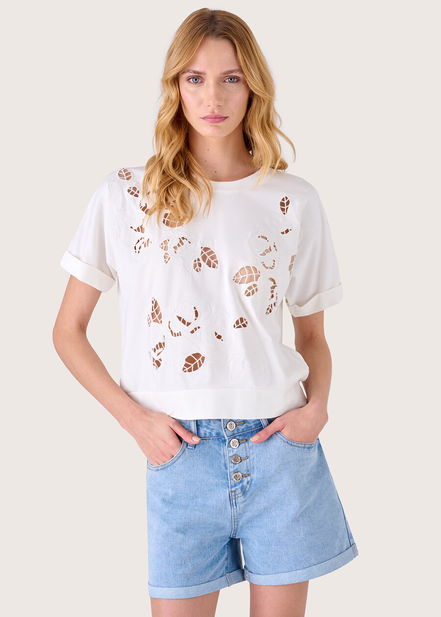 Syria t-shirt with boat neck BIANCO Woman , image number 1