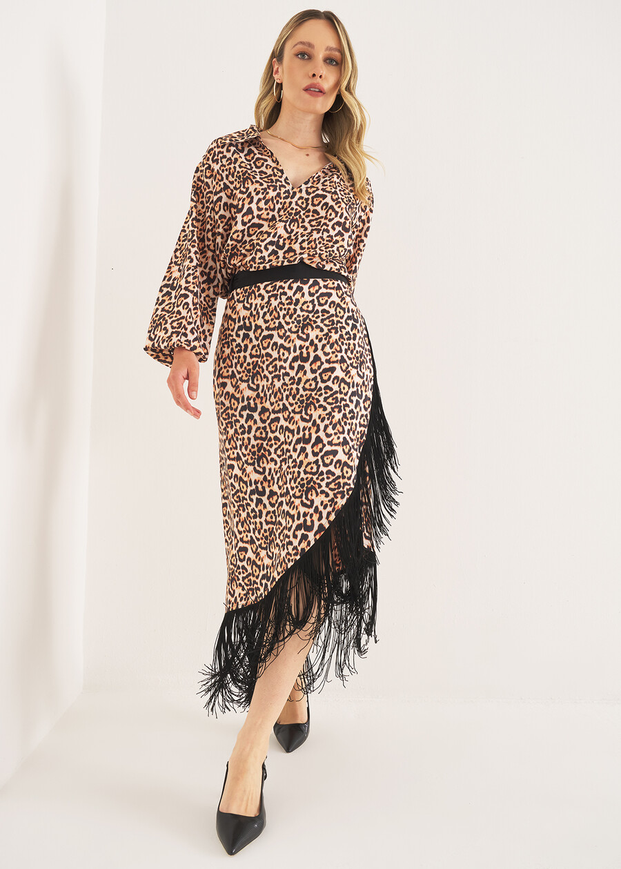 Brigida printed blouse with collar NERO BLACK Woman , image number 4
