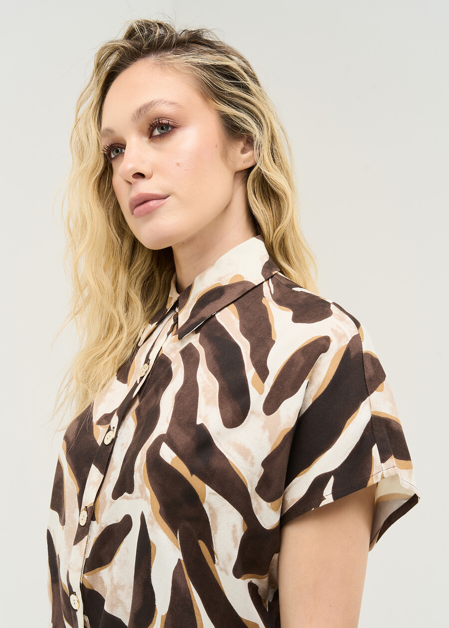 Camicia Cecil in rayon stampato MARRONE Donna , immagine n. 2
