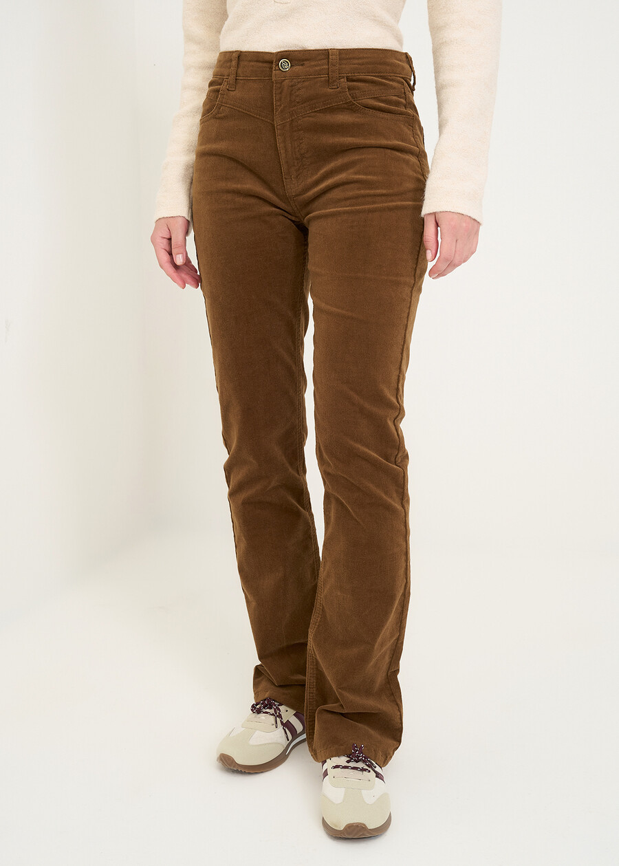 Pantaloni Cindy flare in velluto VERDEMARRONE Donna , immagine n. 2