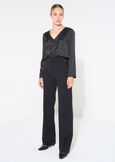 Beatrice satin V-neck blouse NERO BLACKBIANCO WHITEBLU Woman image number 5