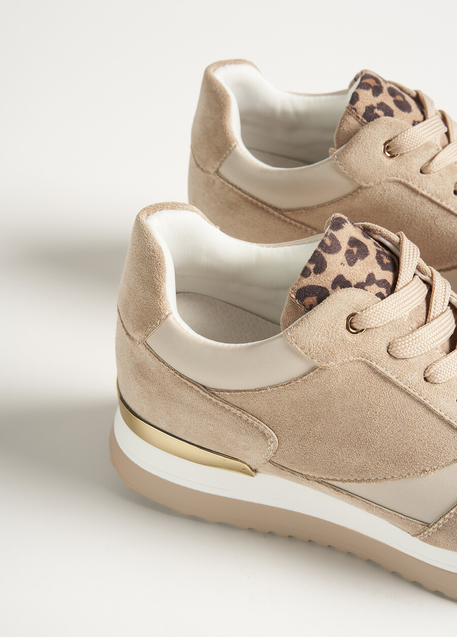 Sherly eco-suede sneakers BEIGE DOESKIN  Woman , image number 3