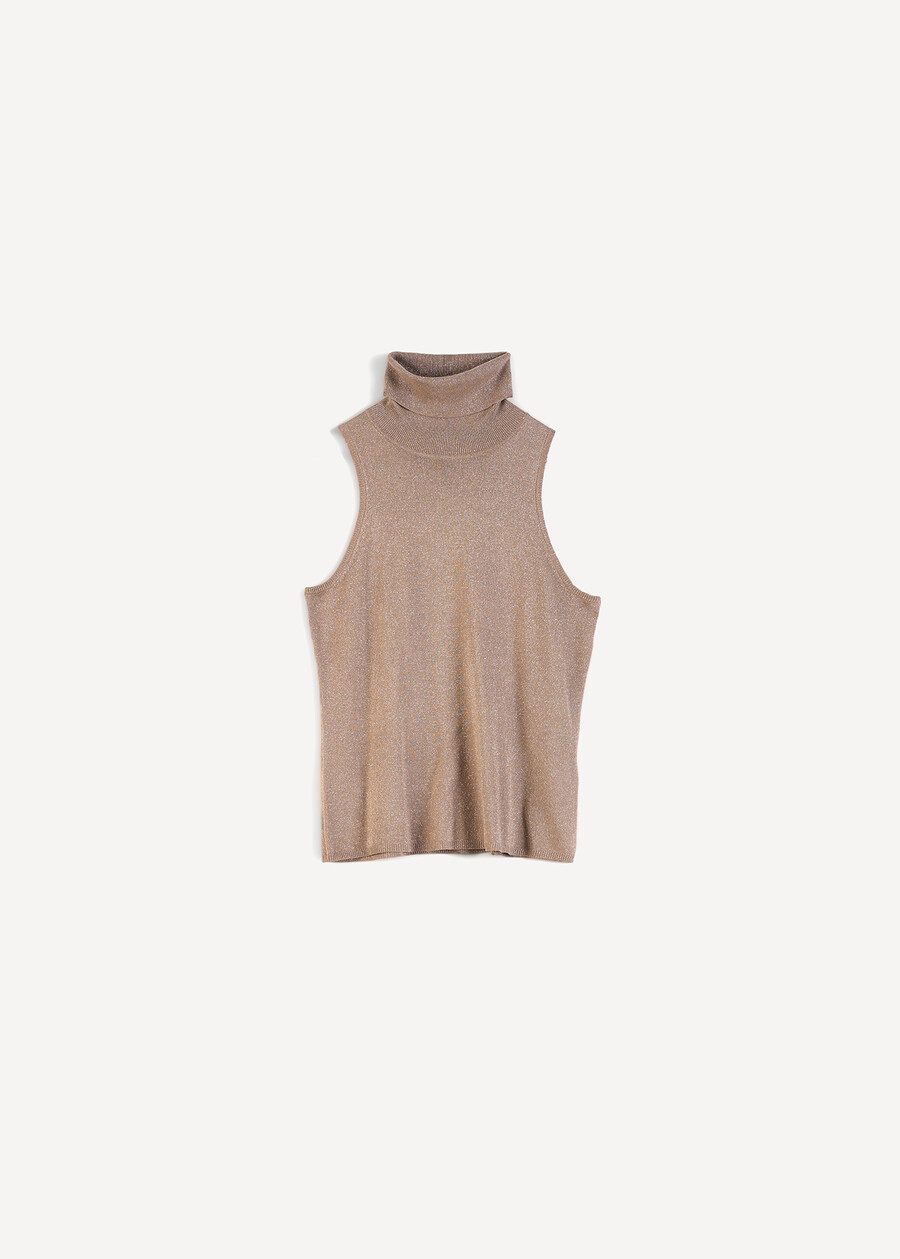 Top Tom sbracciato in maglia lurex NERO BLACKGOLD Donna , immagine n. 5