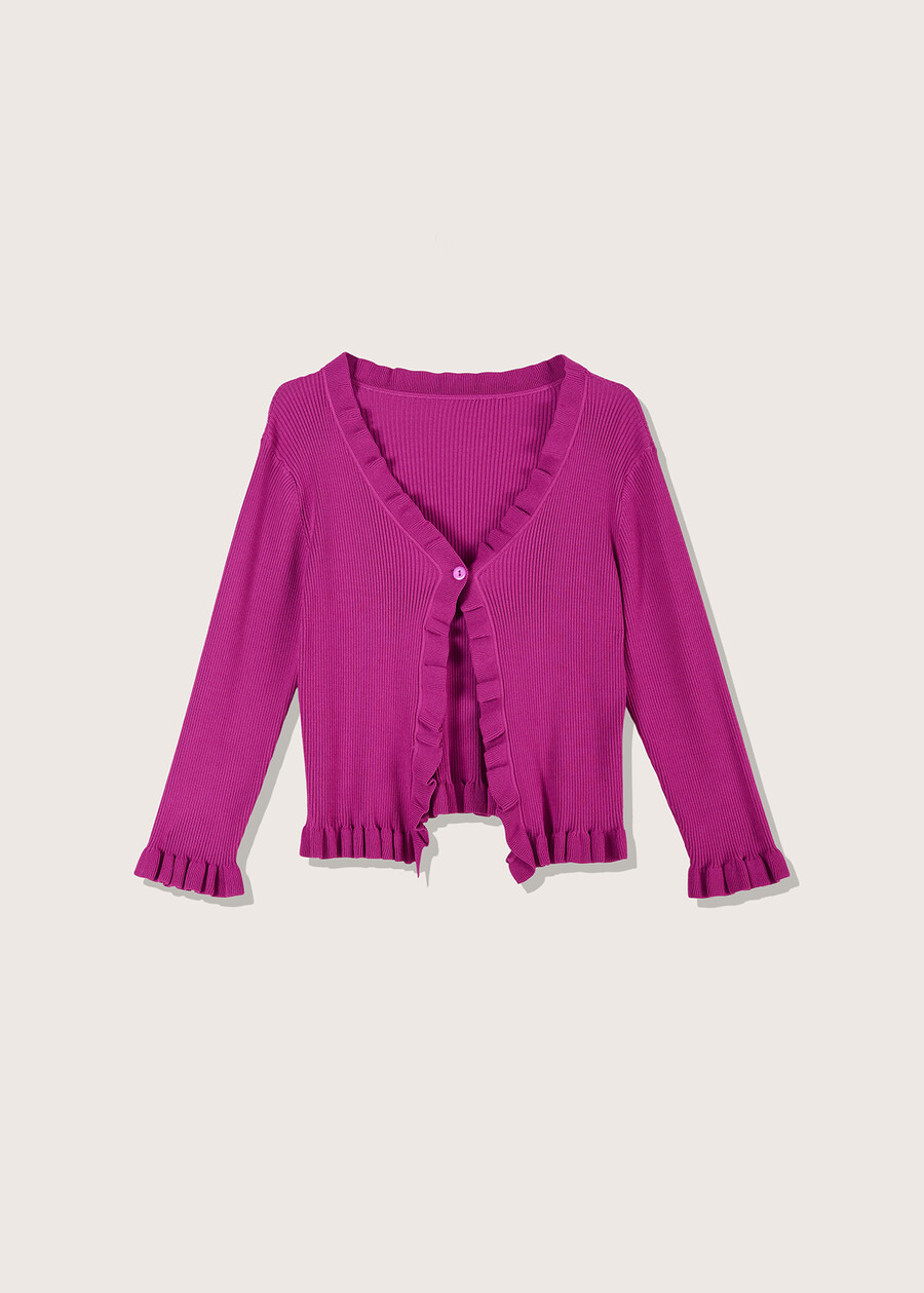 Cardigan Margot con rouches VIOLA GRAPE Donna , immagine n. 4