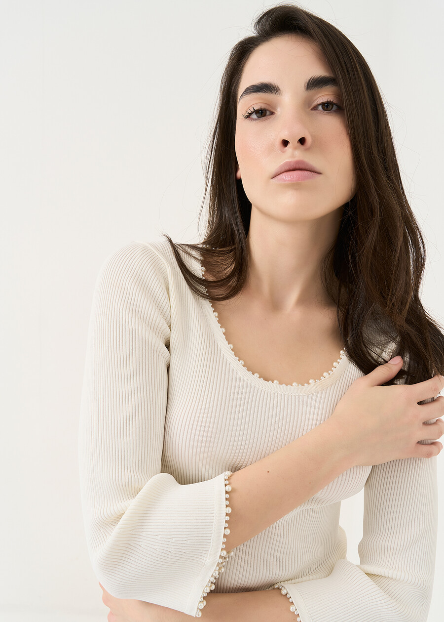 Maglia Marcy con scollo Madonna BIANCO WHITE Donna , immagine n. 2