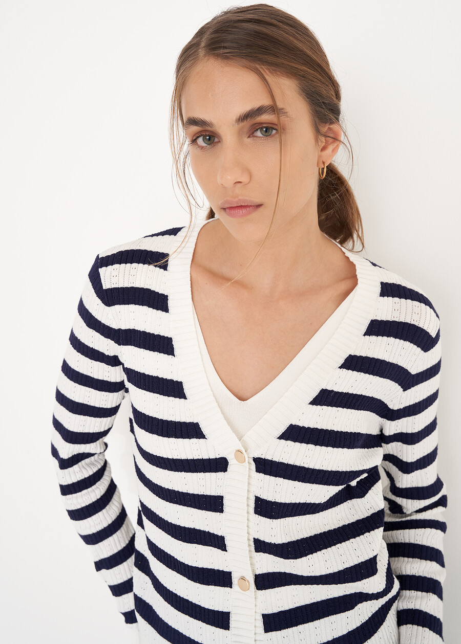 Cardigan Ceres in filo di viscosa BIANCO WHITE Donna , immagine n. 2