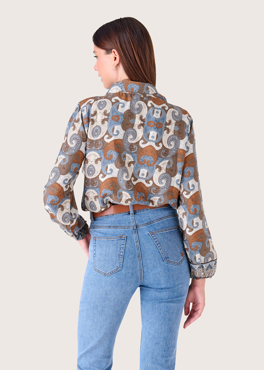 Courtney V neck blouse MARRONE TIERRA Woman , image number 3