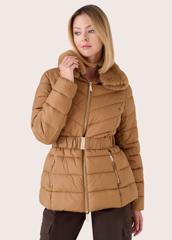 Papua coat with high collar BEIGE CAMMELLO Woman null