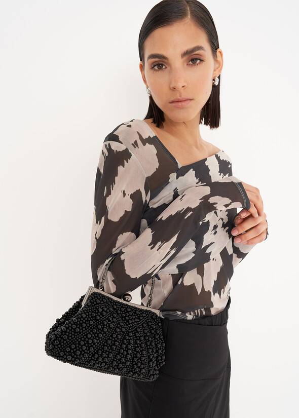 Bearls pearl clutch bag NERO BLACK Woman null