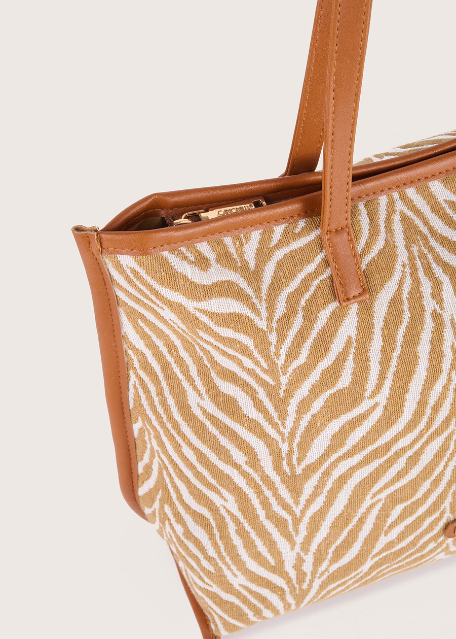 Borsa shopping Bahie in maglia GIALLO MOSTARDANERO Donna , immagine n. 3
