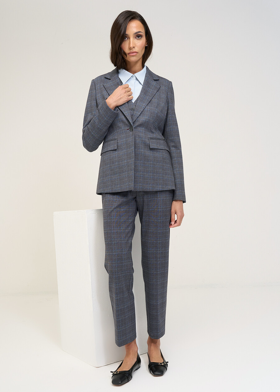 Kate check print trousers GRIGIO GREY Woman , image number 1