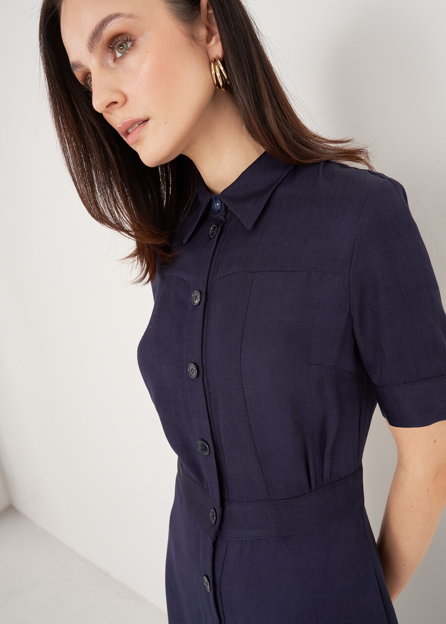Amelia linen-viscose shirt dress BLU Woman , image number 3