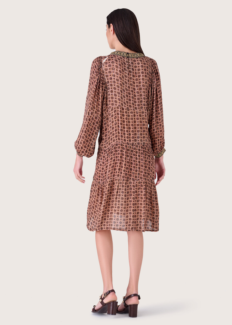 Abito Adel con stampa etnica MARRONE AMBER Donna , immagine n. 3