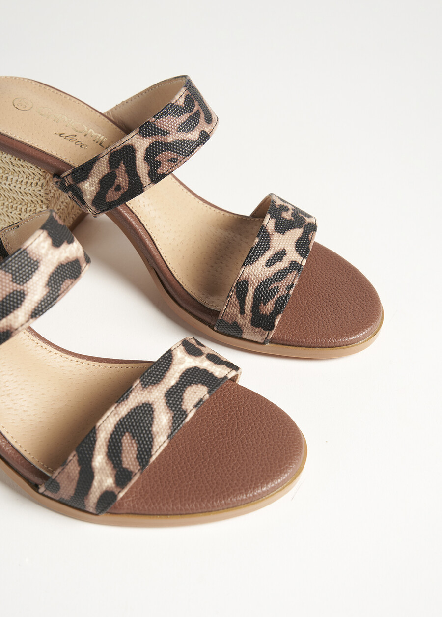 Sandalo Sacula in ecopelle animalier NERO BLACK Donna , immagine n. 3