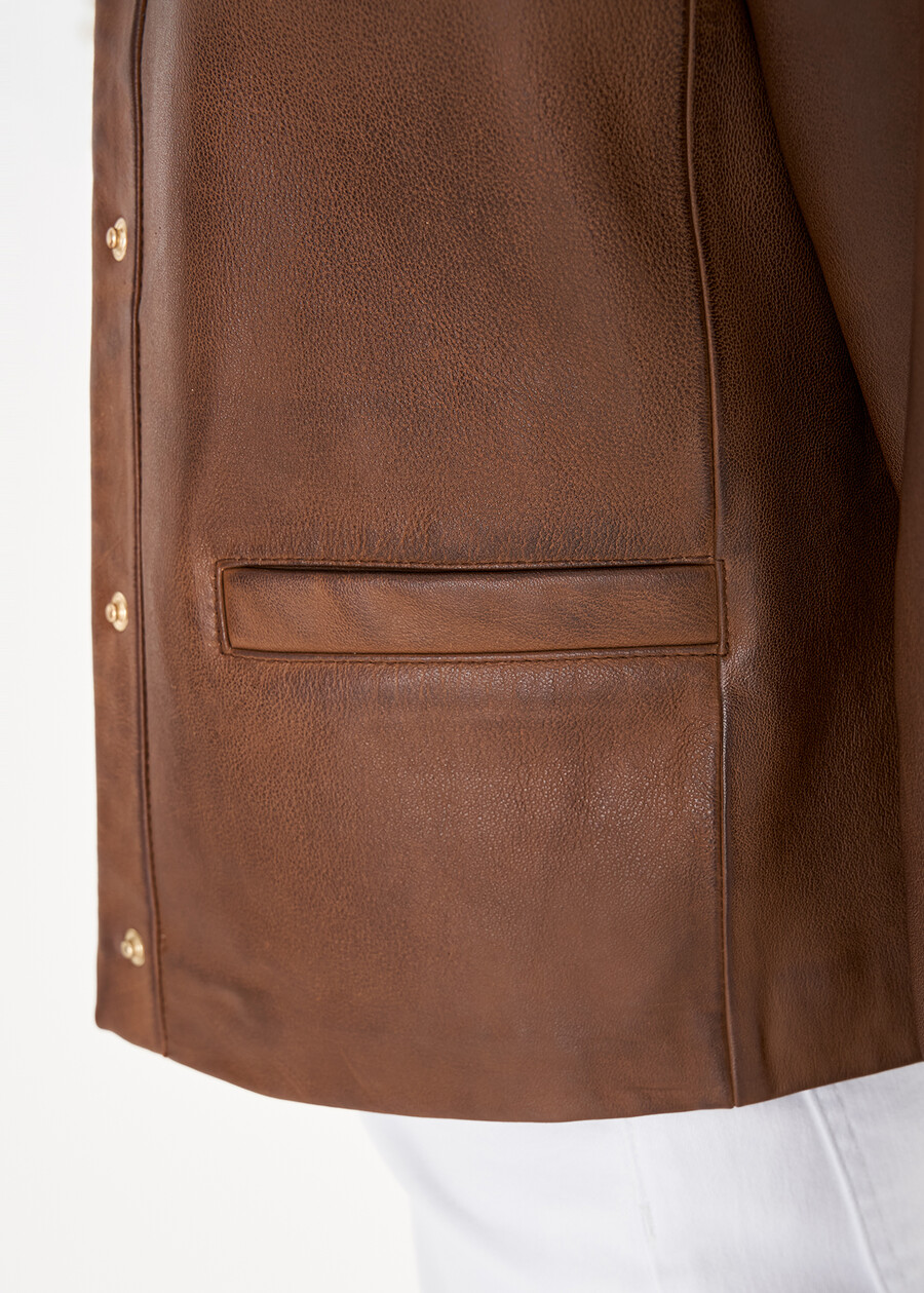 Giubbino Gaia 100% vera pelle MARRONE Donna , immagine n. 4