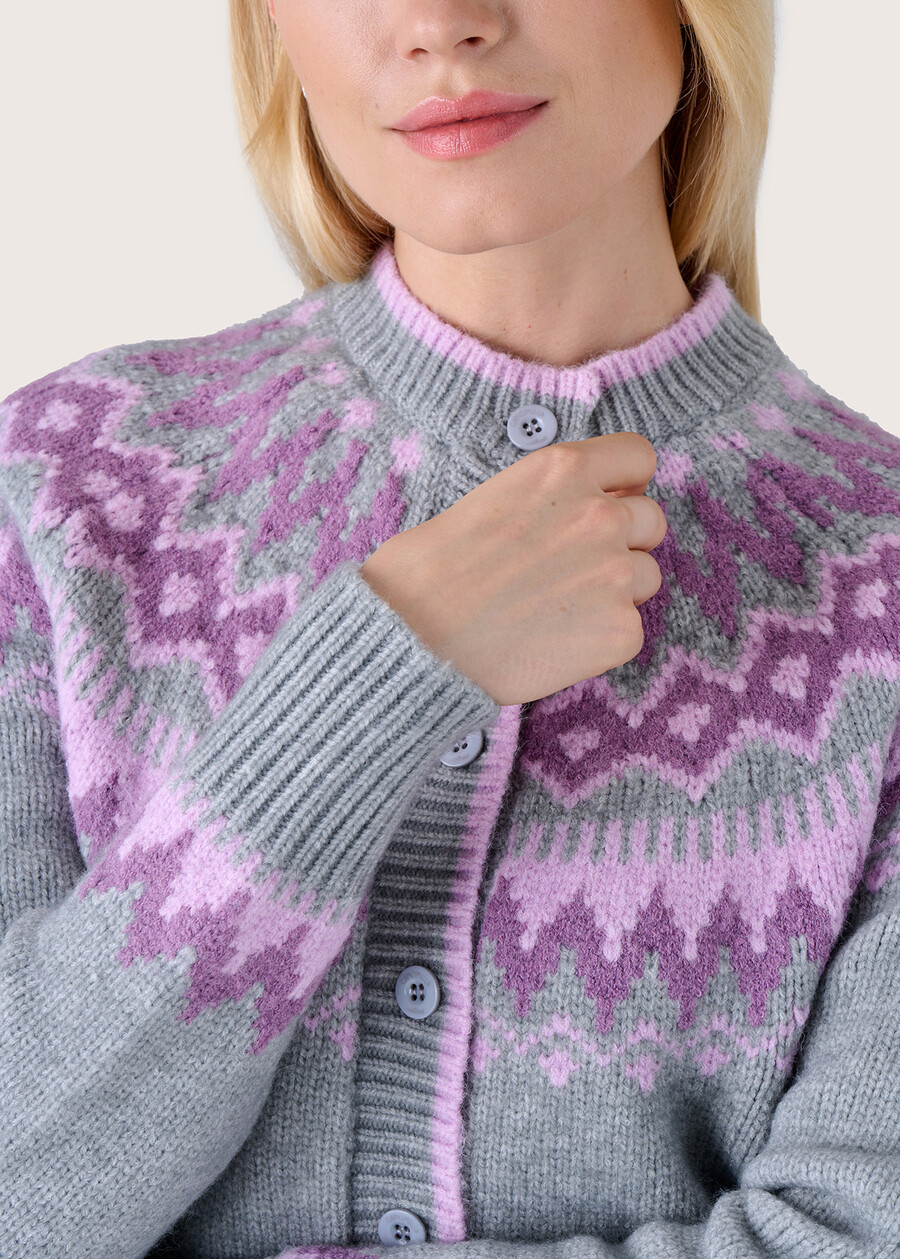 Cardigan Chica fantasia norvegese GRIGIO LIGHT GREY Donna , immagine n. 2