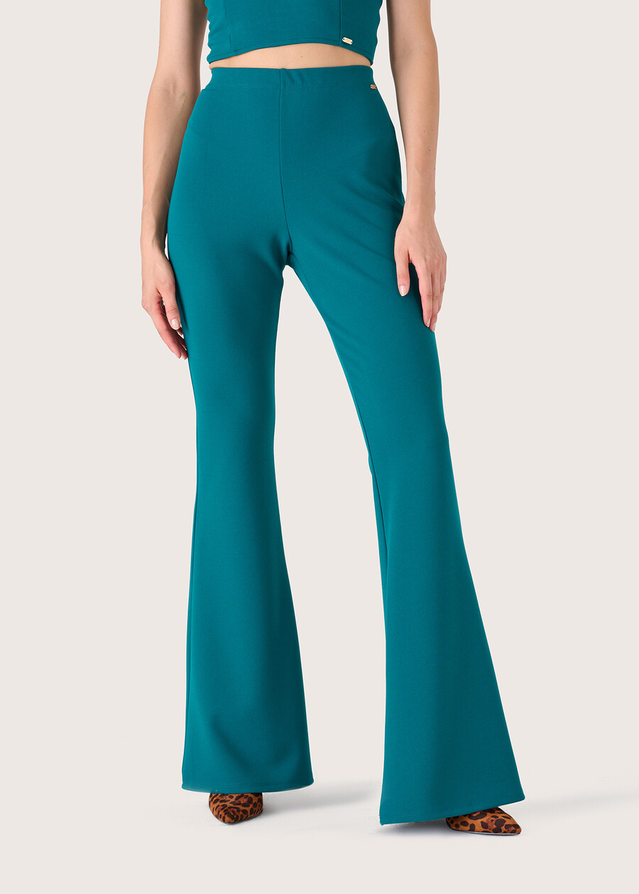 Victoria flared trousers VERDE POKERVIOLA BEGONIANERO Woman , image number 2