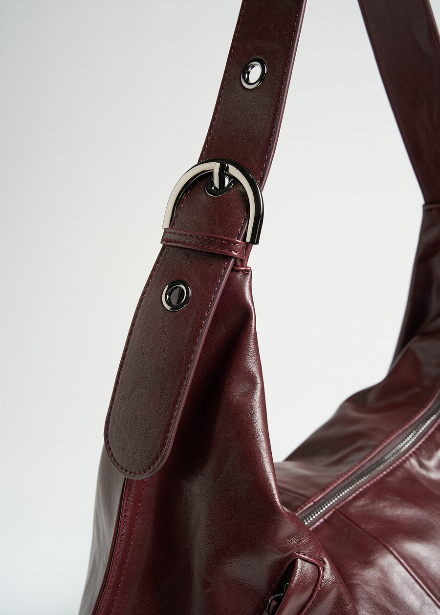 Sacca Bayk con tasca zip ROSSO BORDEAUXNERO Donna , immagine n. 3