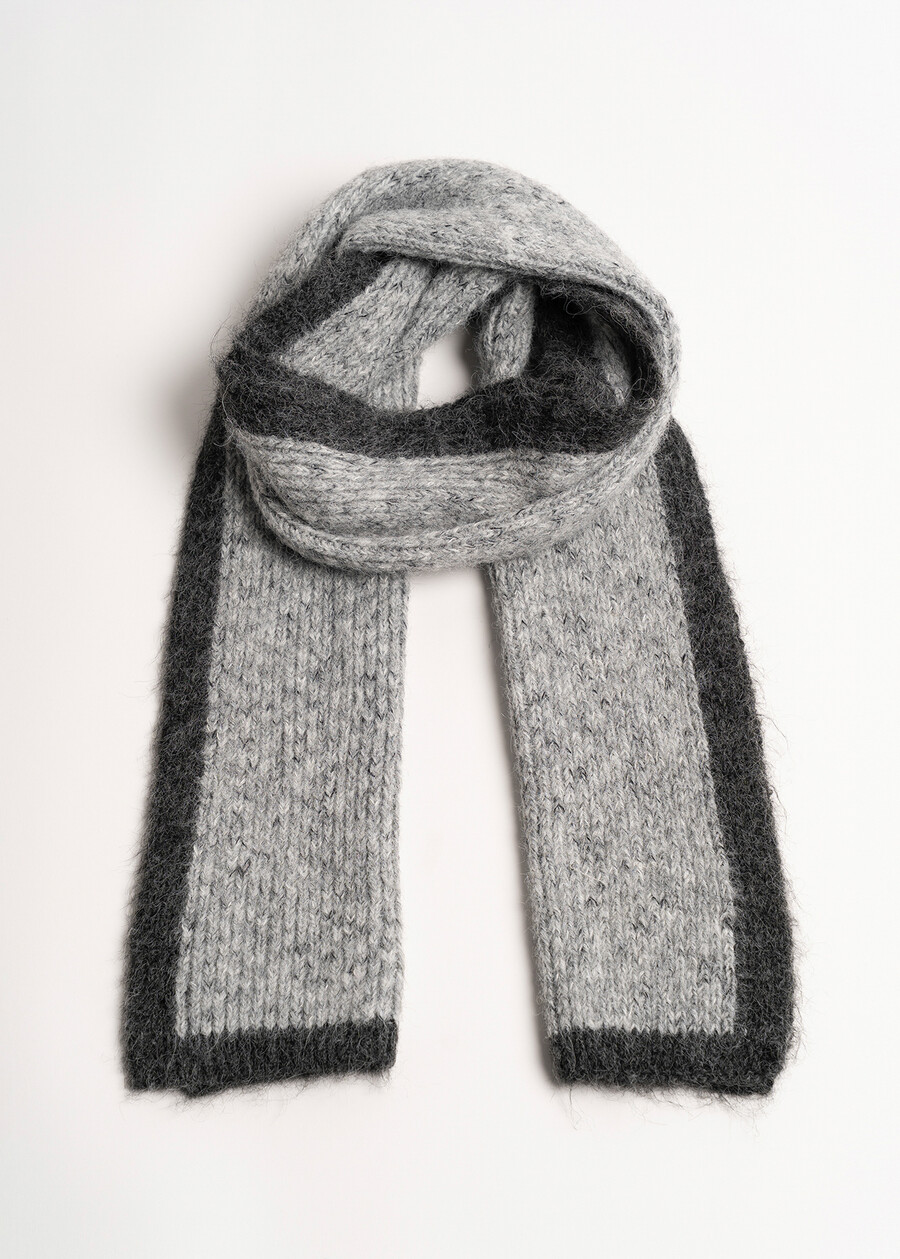 Sciarpa Sady con bordo a contrasto VIOLA PURPLEGRIGIO CENERE Donna , immagine n. 3