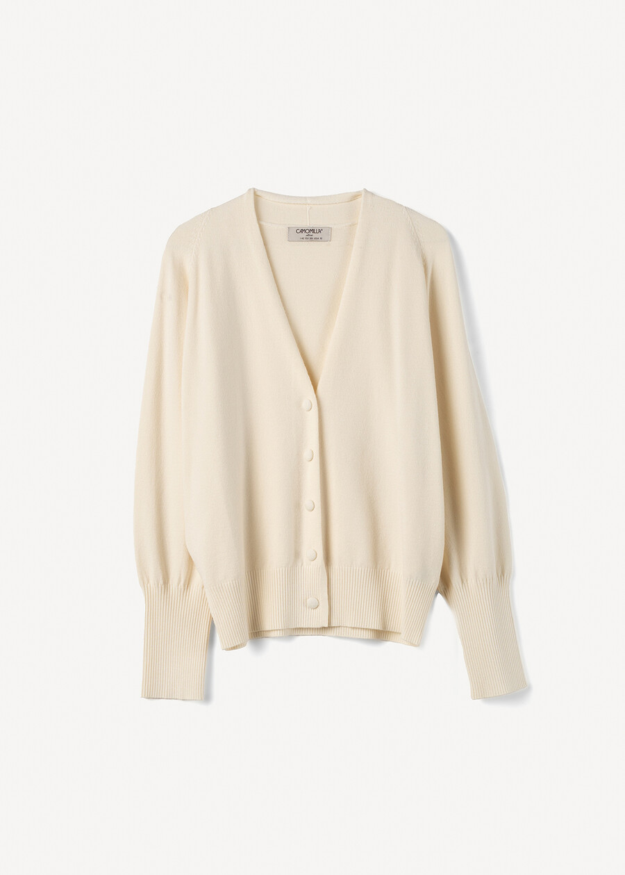 Clarence V-neck cardigan ROSSOBEIGE LATTE Woman , image number 4