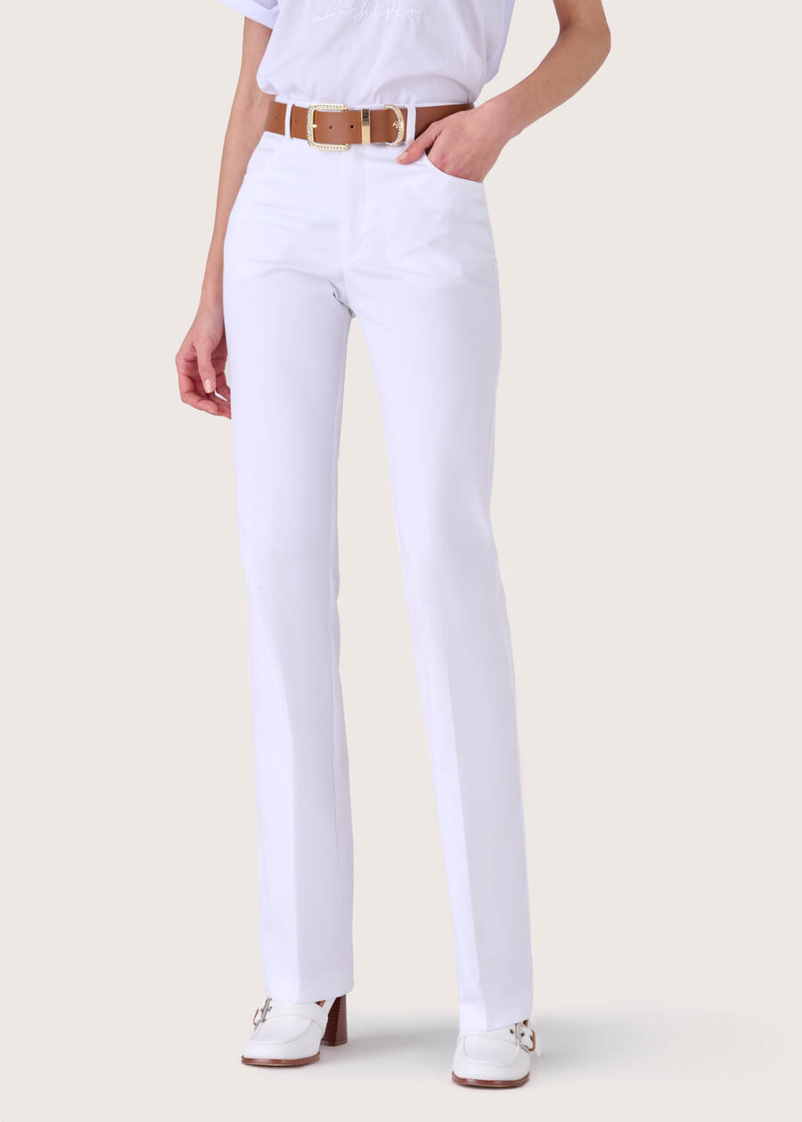 Pantalone Cindy in cotone BIANCO Donna , immagine n. 2