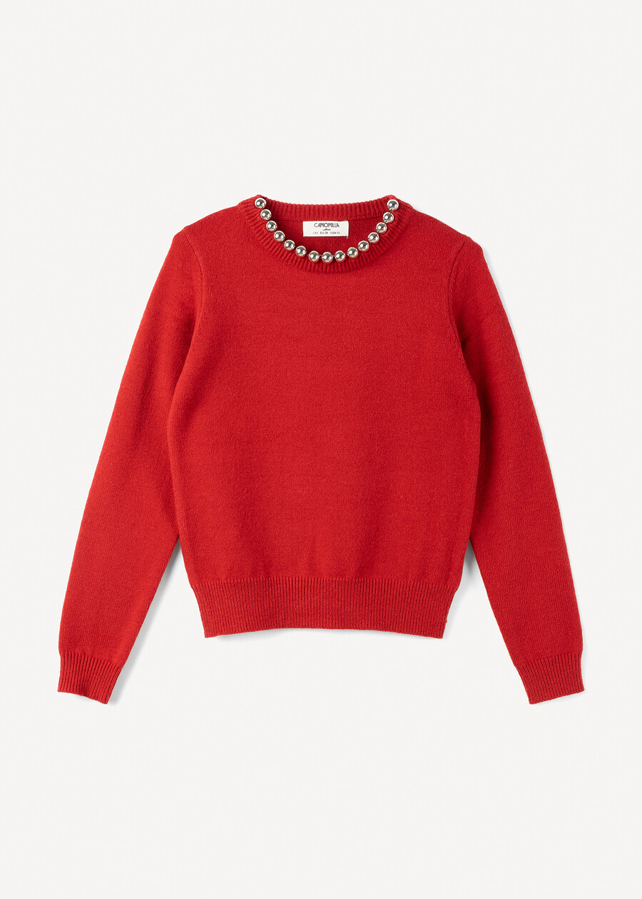 Marisol sweater with jewel detail ROSSOBEIGE LATTE Woman , image number 4