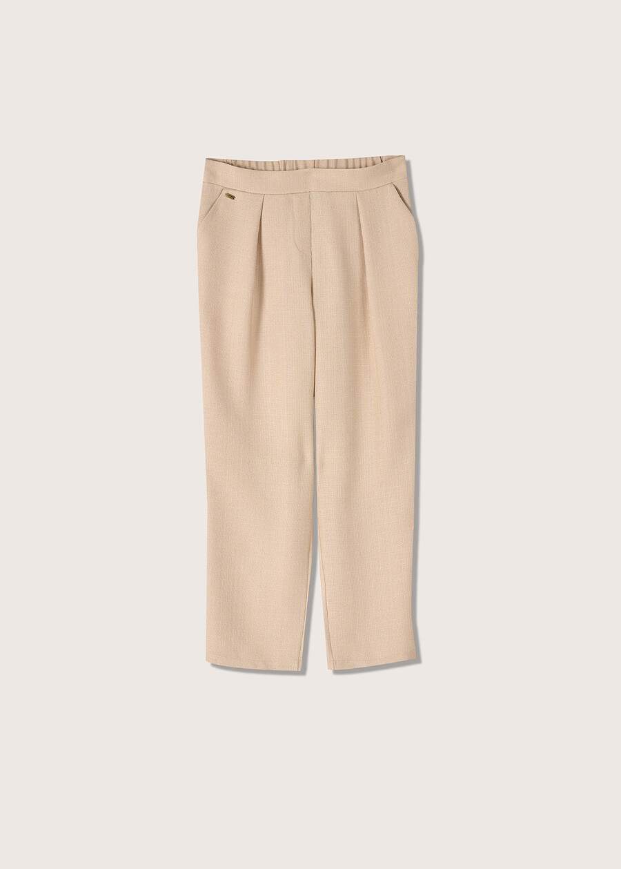 Cara matt effect trousers BEIGE Woman , image number 5