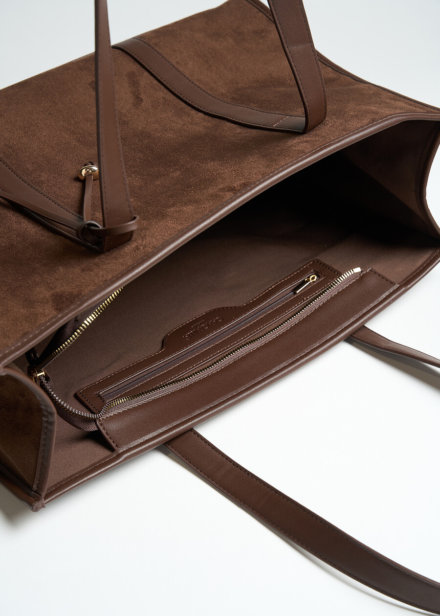 Shopping bag Baika in eco camoscio MARRONE Donna , immagine n. 5