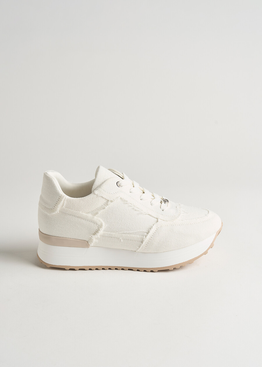 Sherly denim platform sneakers BIANCO WHITE Woman , image number 4